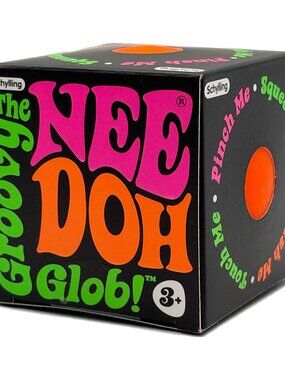 Schylling NeeDoh The Groovy Glob Sensory Stress Ball Fidget Toy Orange